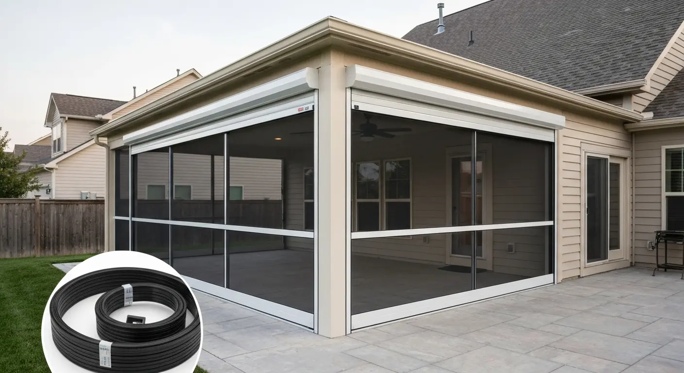 Convertible screen room with retractable panels