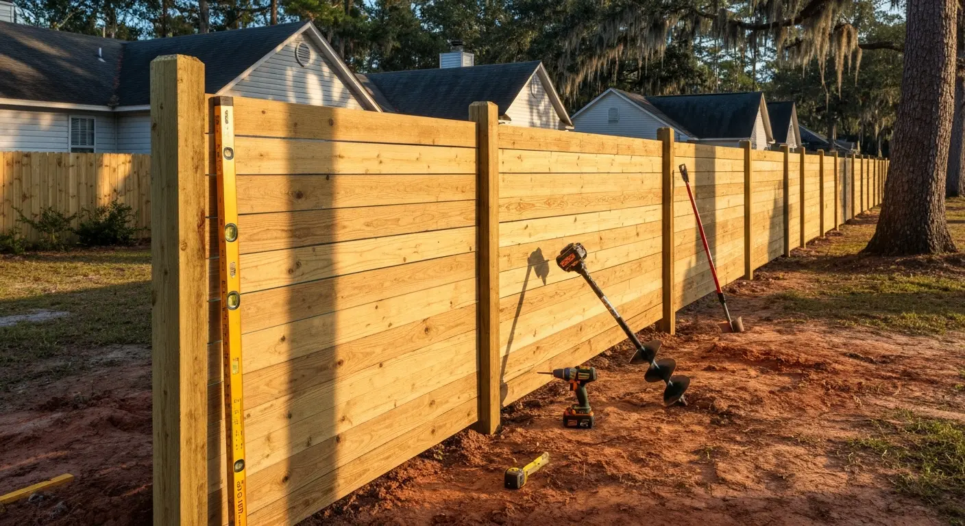 Residential fence installation