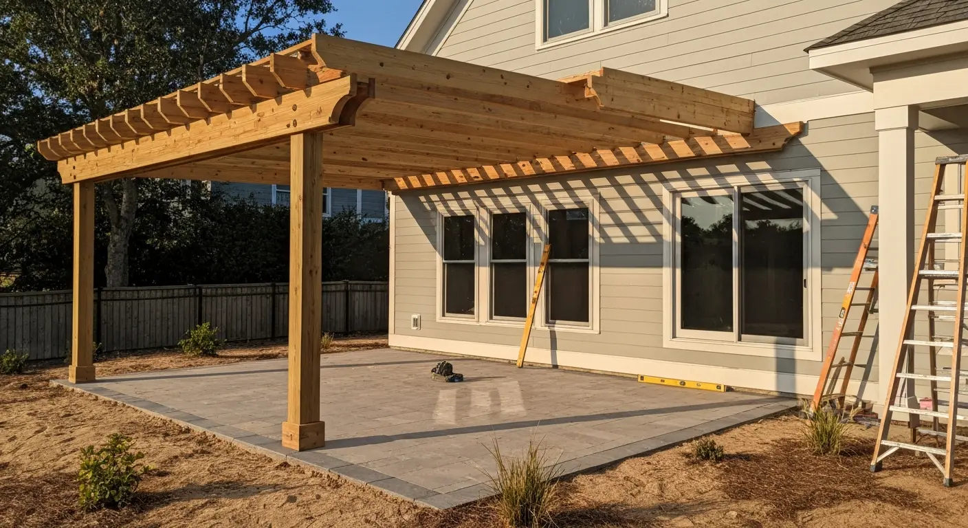 Attached pergola project
