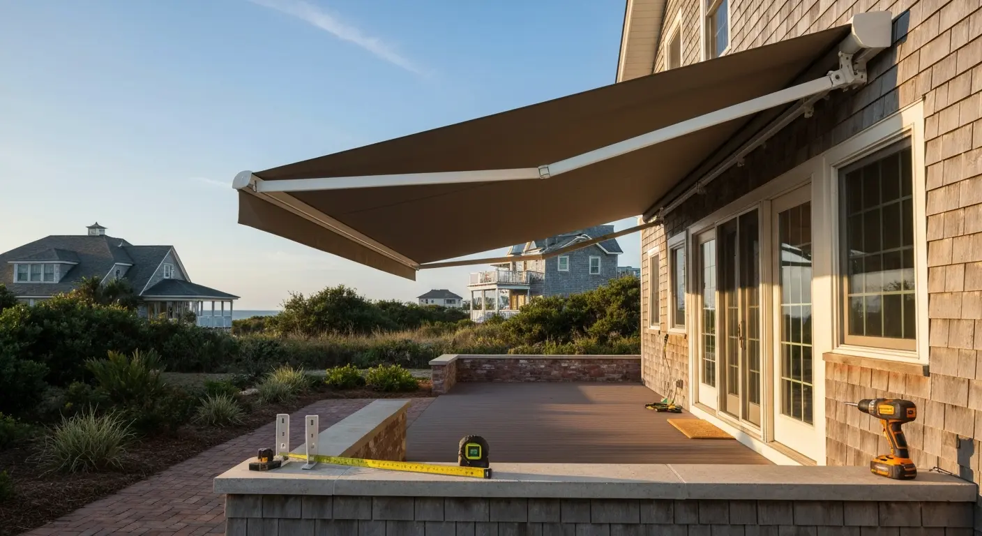 Awning installation on home