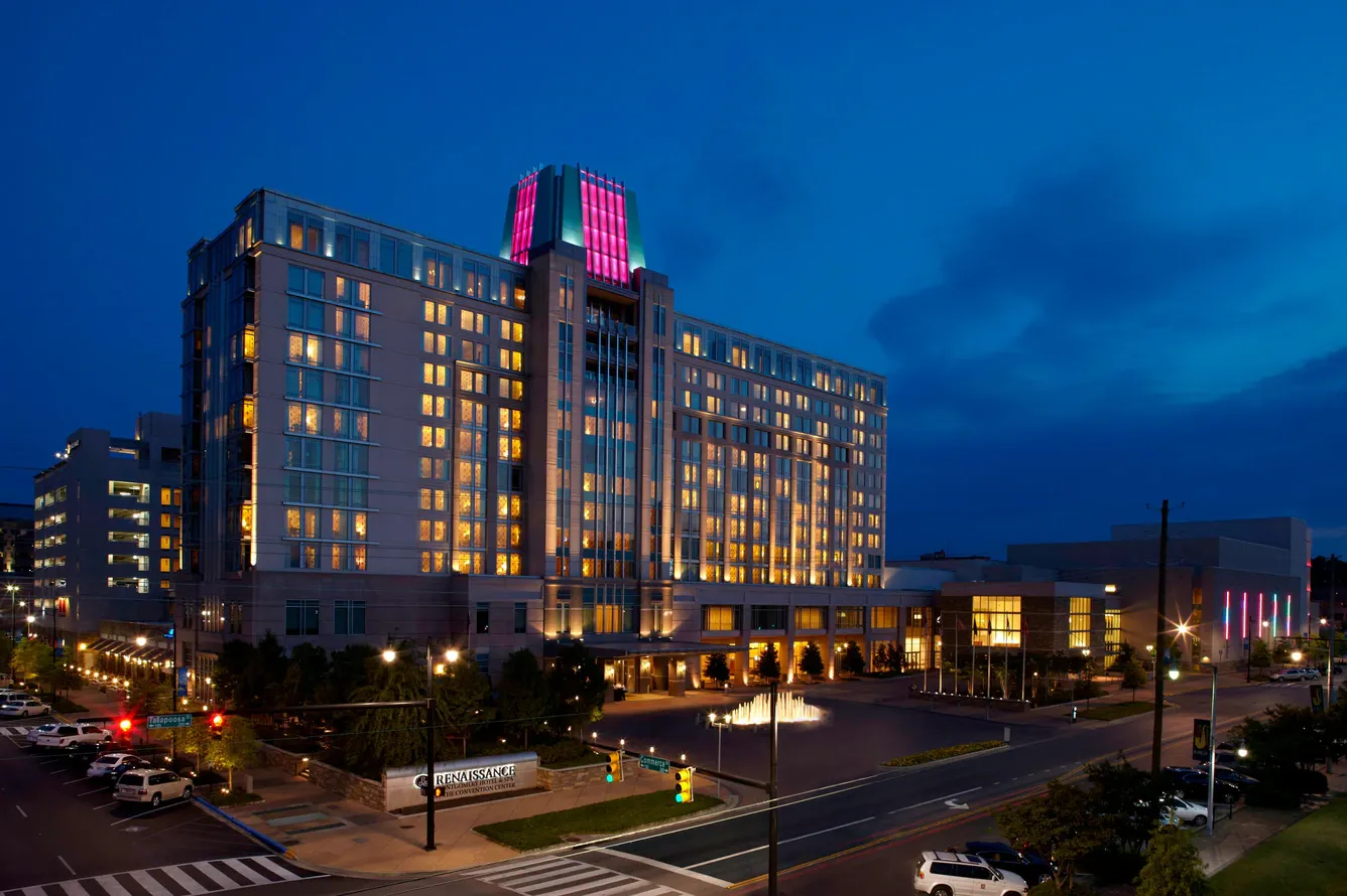 Upscale hotel exterior and entrance