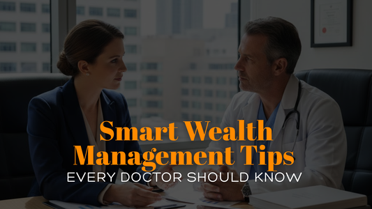 Doctor discussing financial strategies with advisor in office for wealth management for doctors