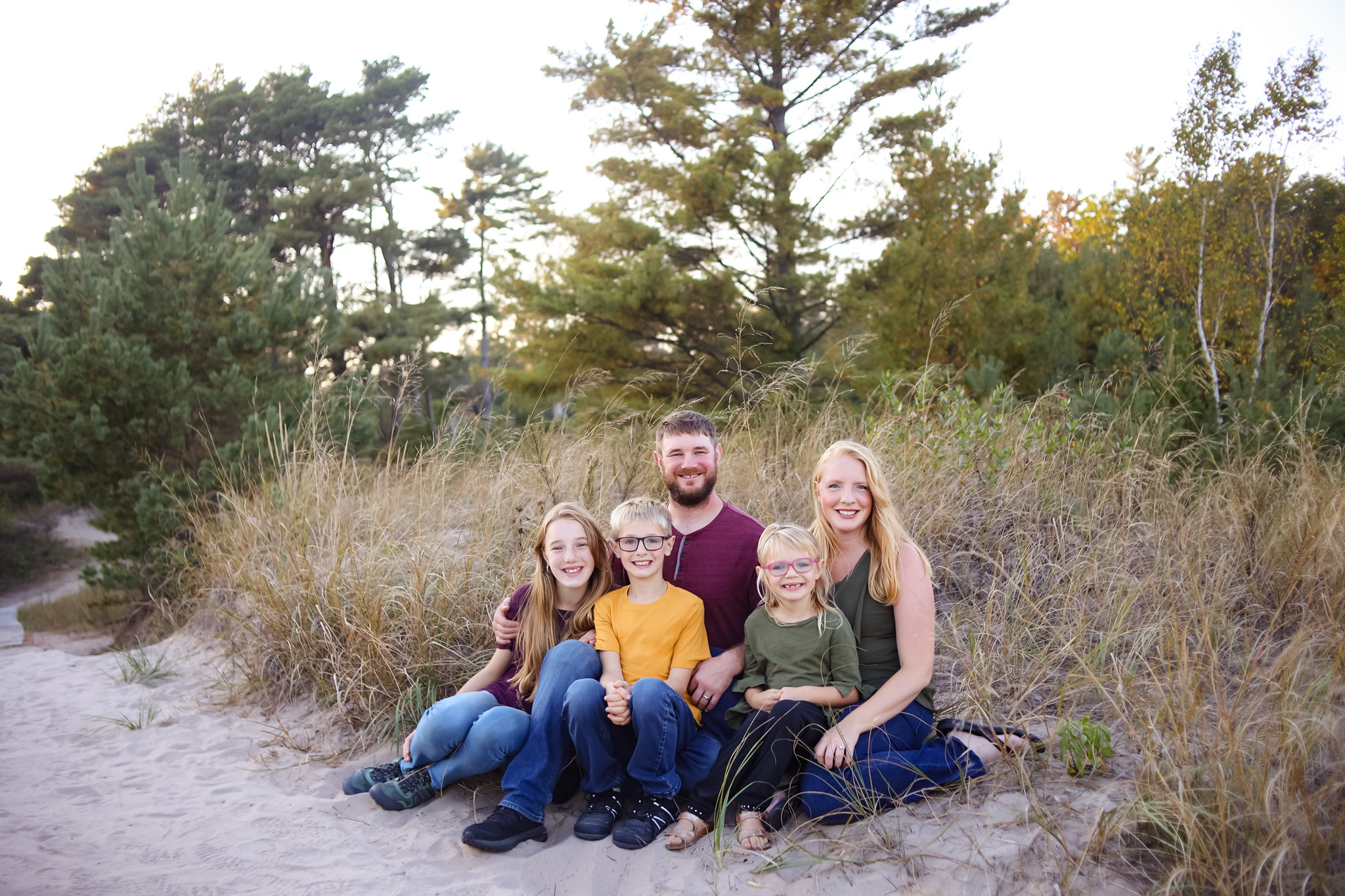 Dr. Amber Vanden Avond and her family outdoors in Algoma, Wisconsin