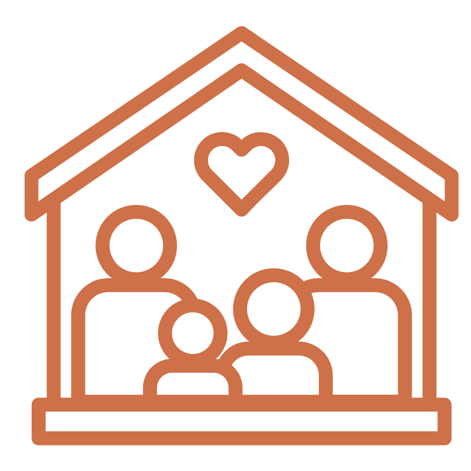 Family centered chiropractic care icon — family illustration