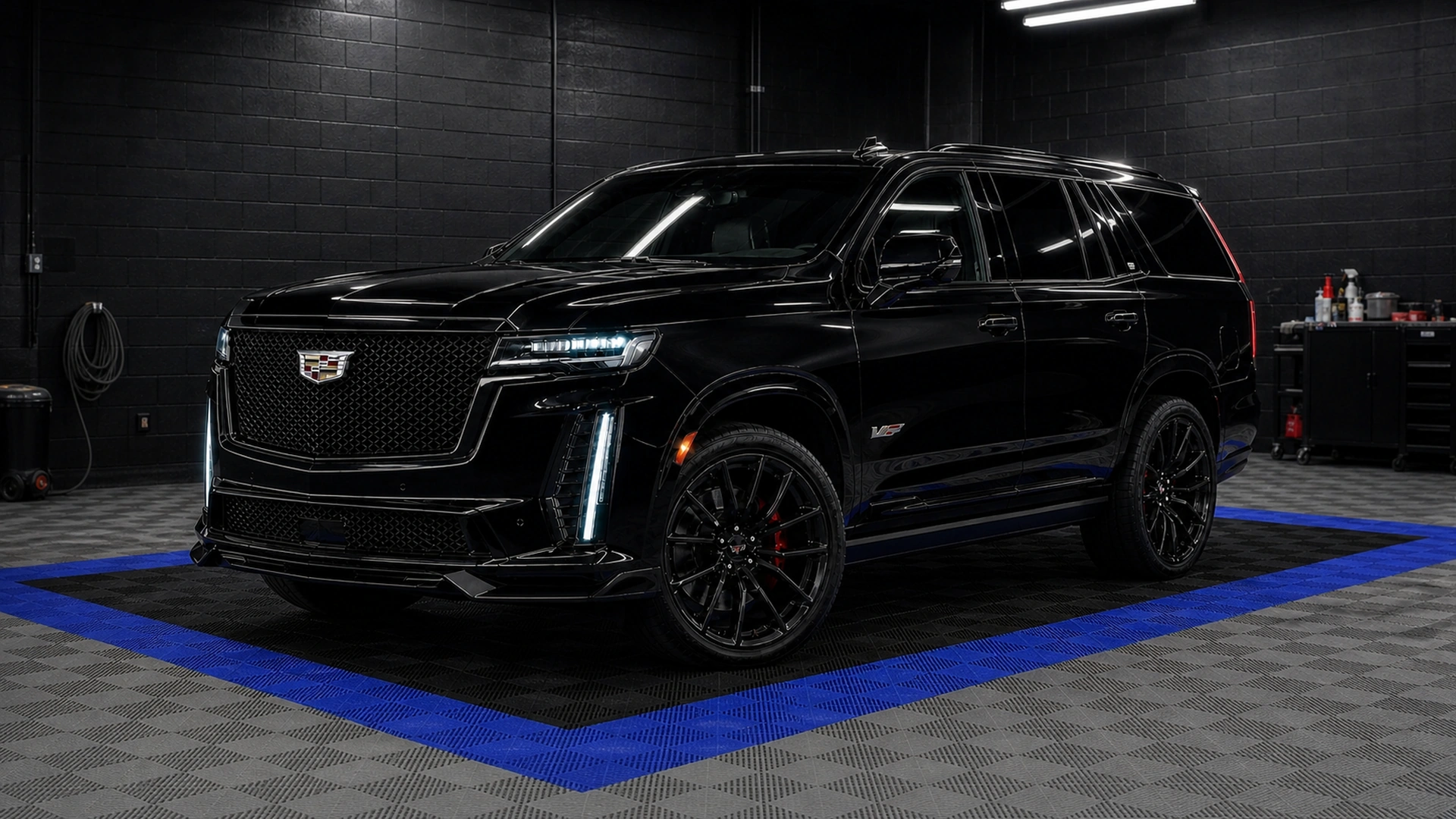Black Cadillac Escalade-V performance SUV