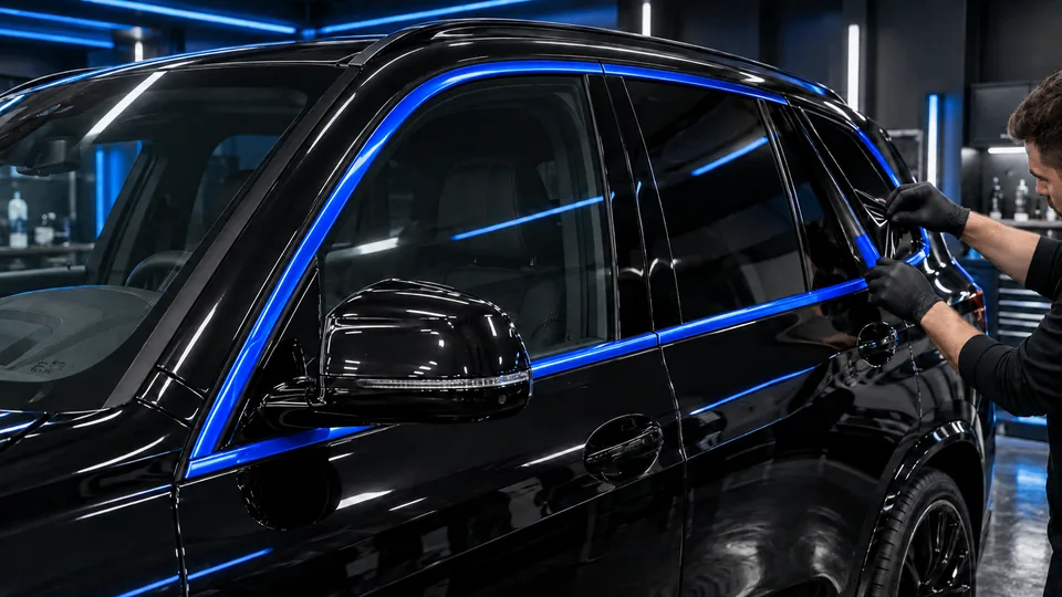 Window trim wrap on the selected vehicle