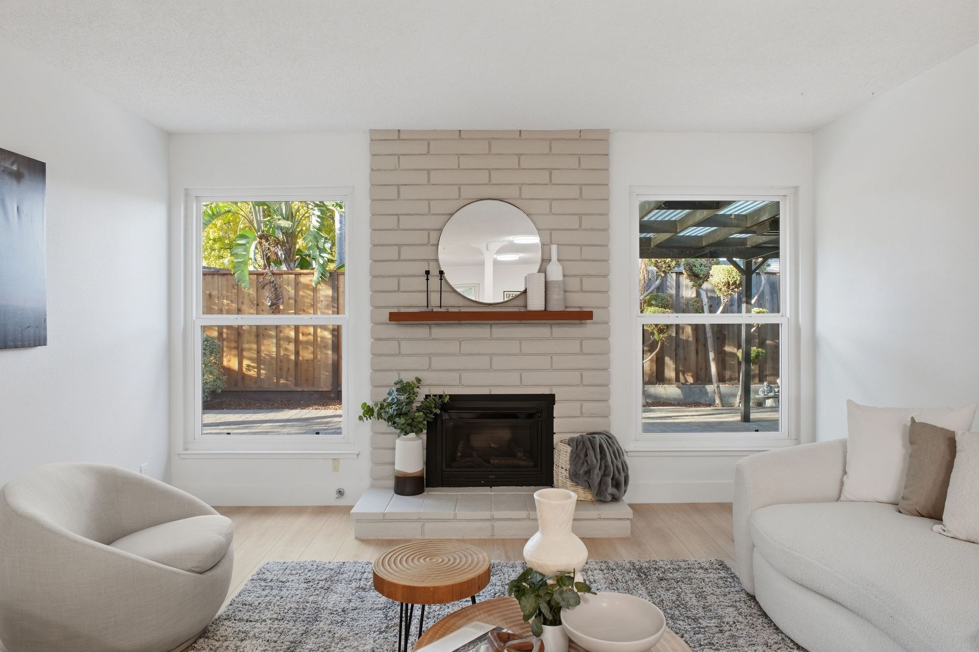 Living room with fireplace at 959 Eton Way