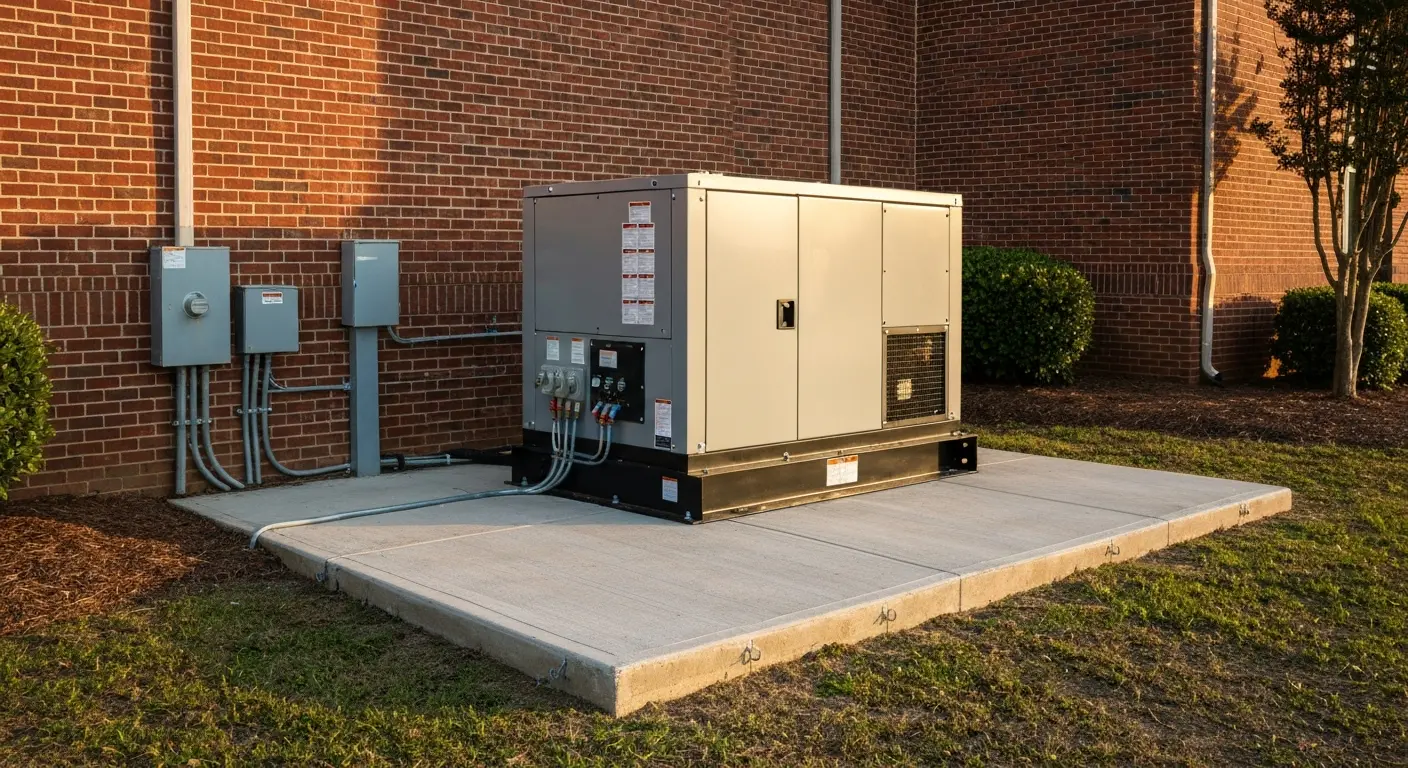 Commercial generator installation