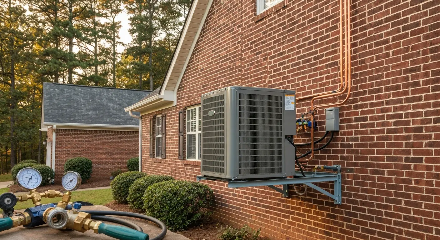 Central air system installation