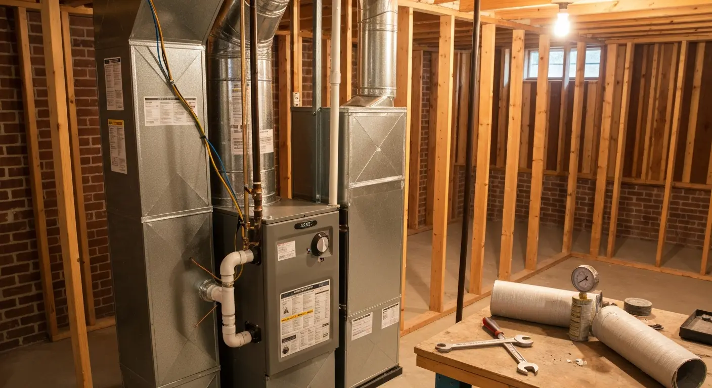 Furnace installation in Greenville home