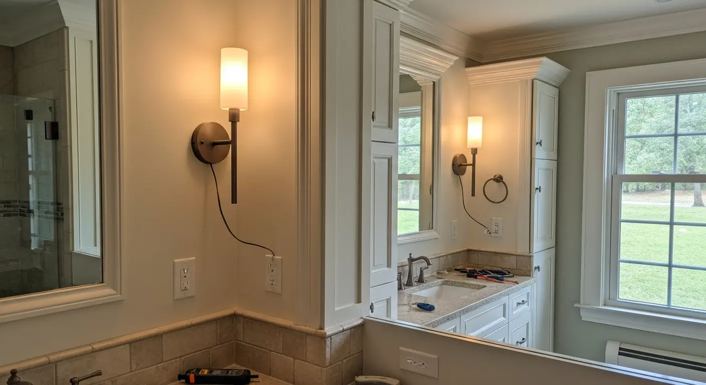 Wall sconce lighting installation