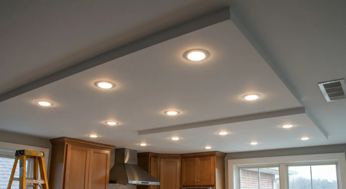 Recessed ceiling lighting installation
