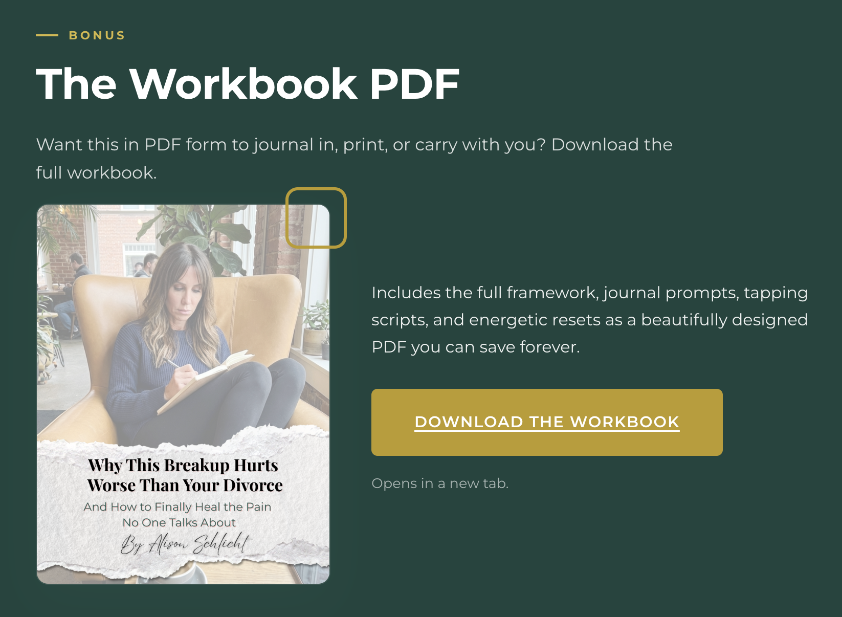 The full Workbook, yours to keep forever.