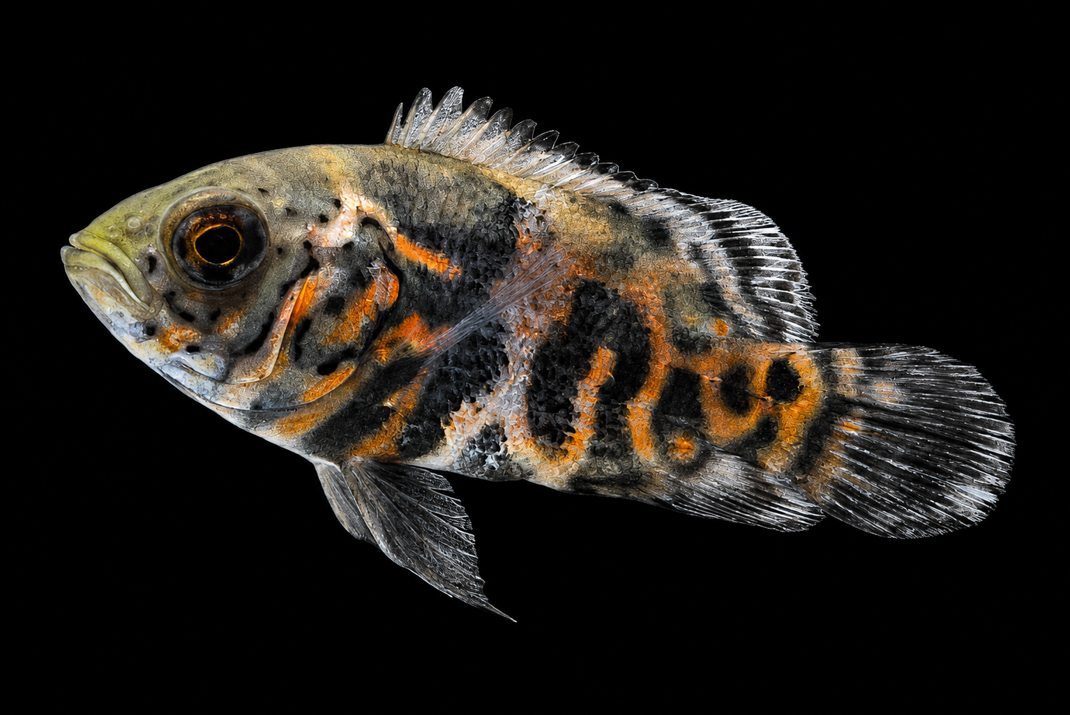Anak ikan Oscar kelihatan kecil ketika dibeli tetapi boleh membesar dengan cepat menjadi cichlid dewasa yang besar