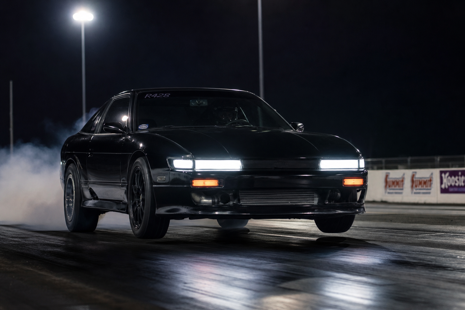 1993 Nissan 240SX S13 LS swap drag build — single turbo, 9.8 seconds at 140mph