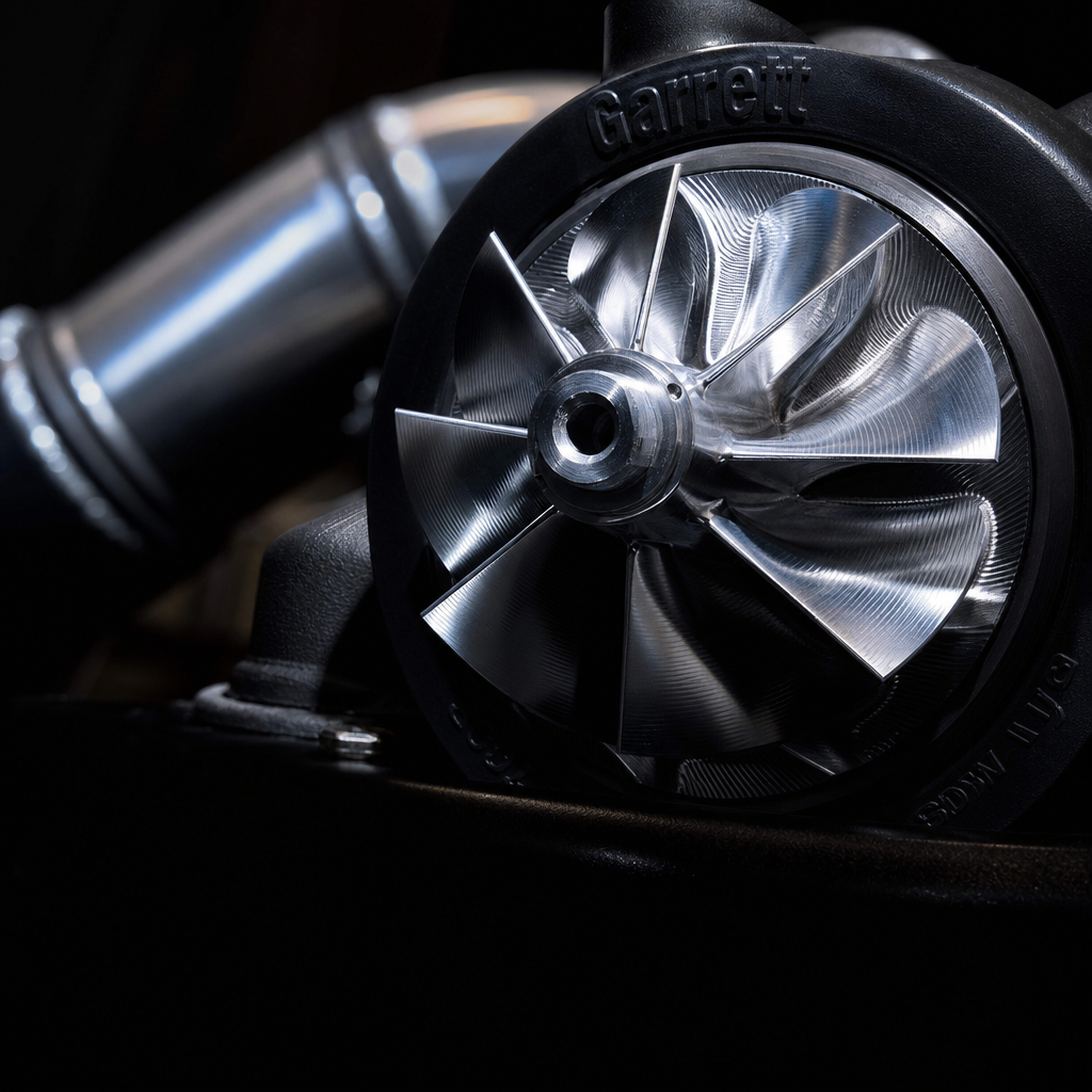 Forced induction — Garrett turbocharger compressor wheel