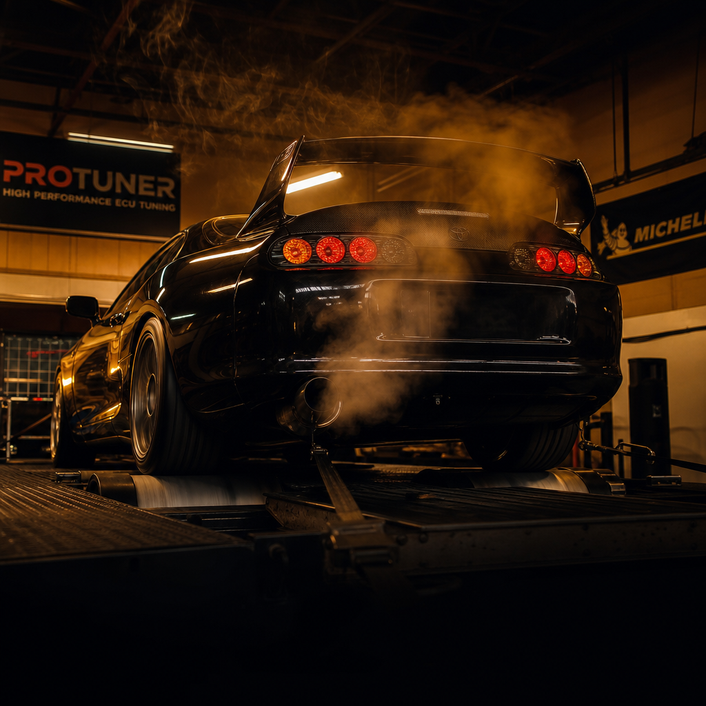 Dyno tuning — car on chassis dynamometer