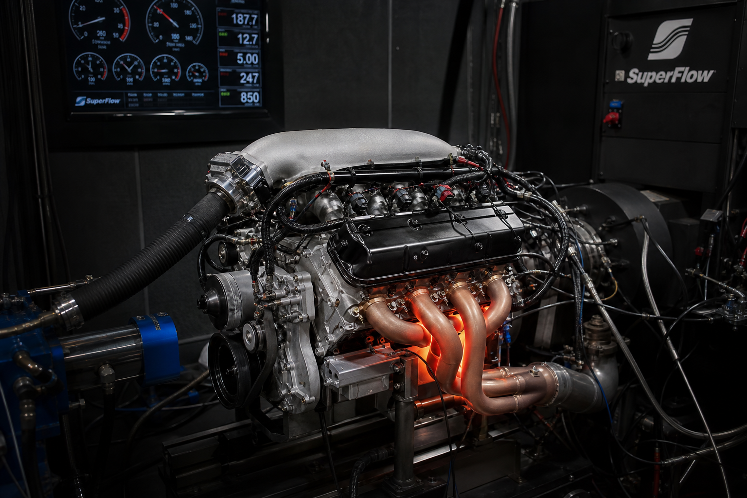 Full race engine on engine dyno — Iron Ridge Motorsports Houston