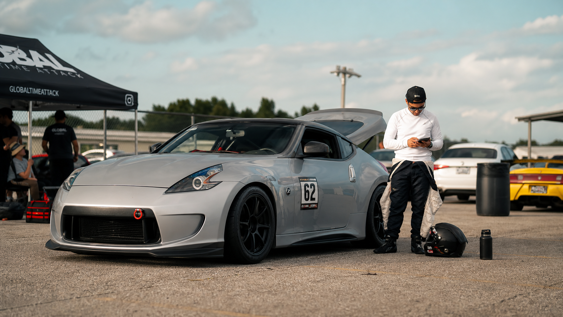 Regular HPDE driver between sessions at track day