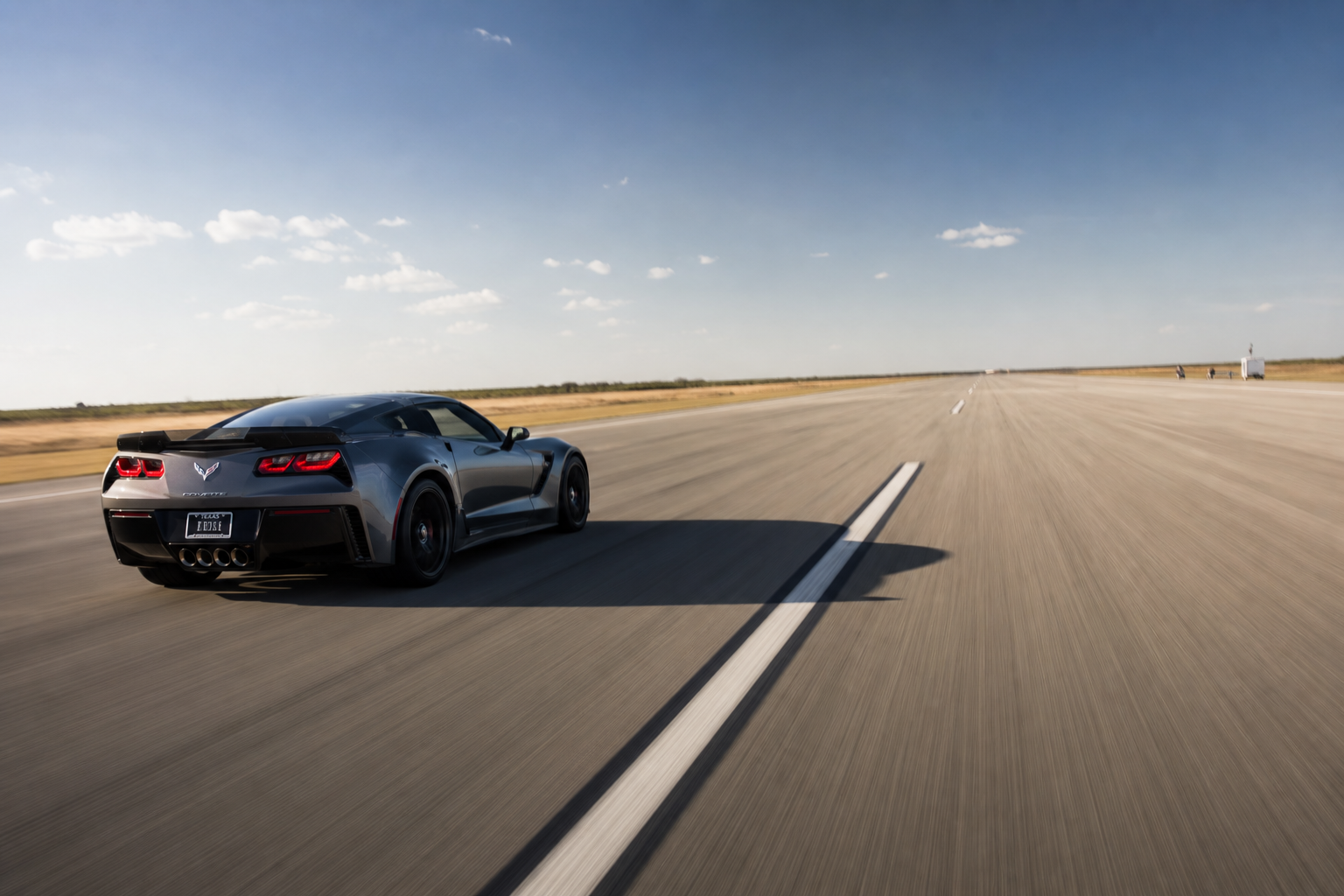 Texas Mile — top speed event at Beeville airstrip, sports car at full speed