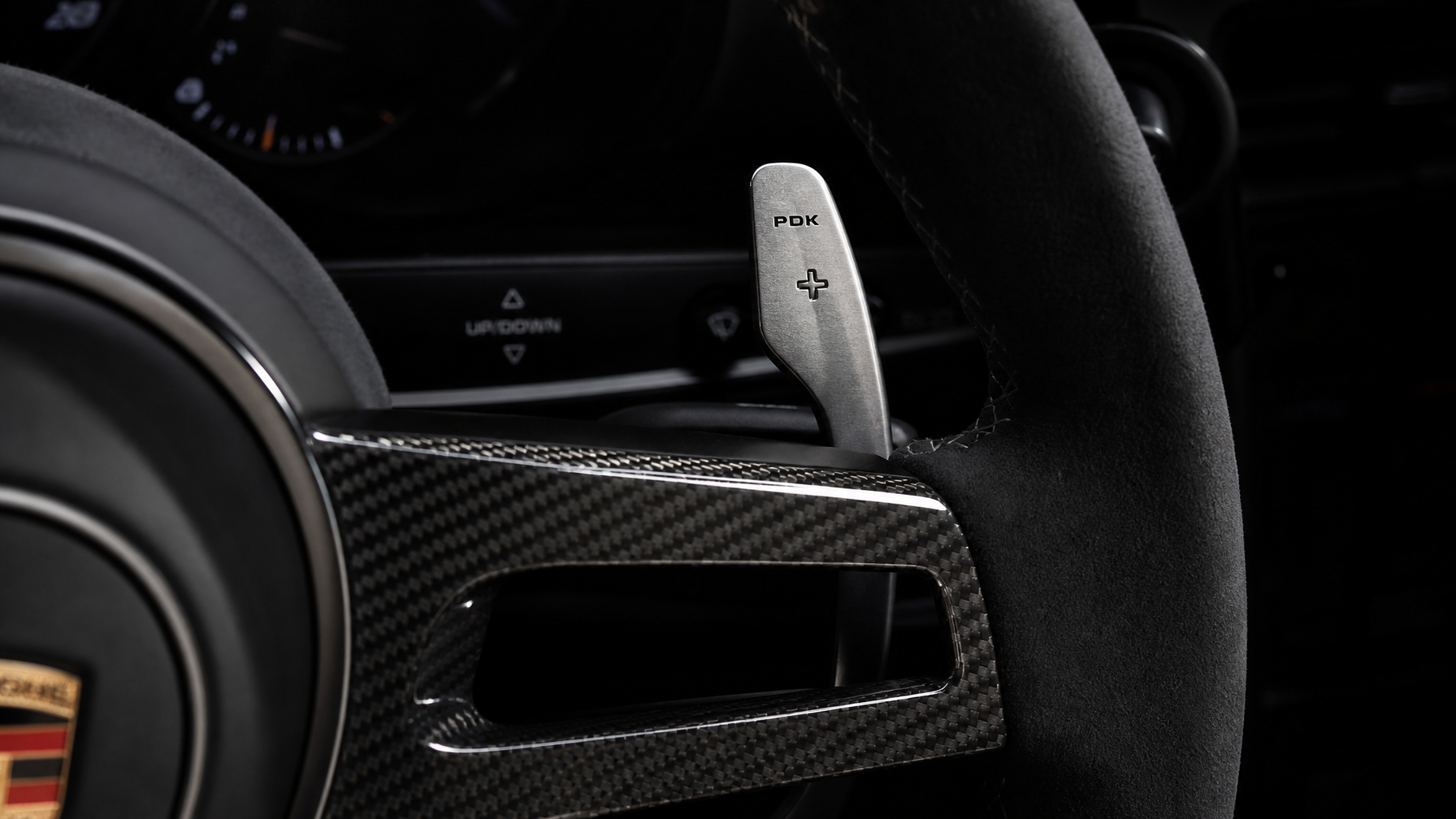 Porsche PDK paddle shifter close-up — PDK calibration and transmission work
