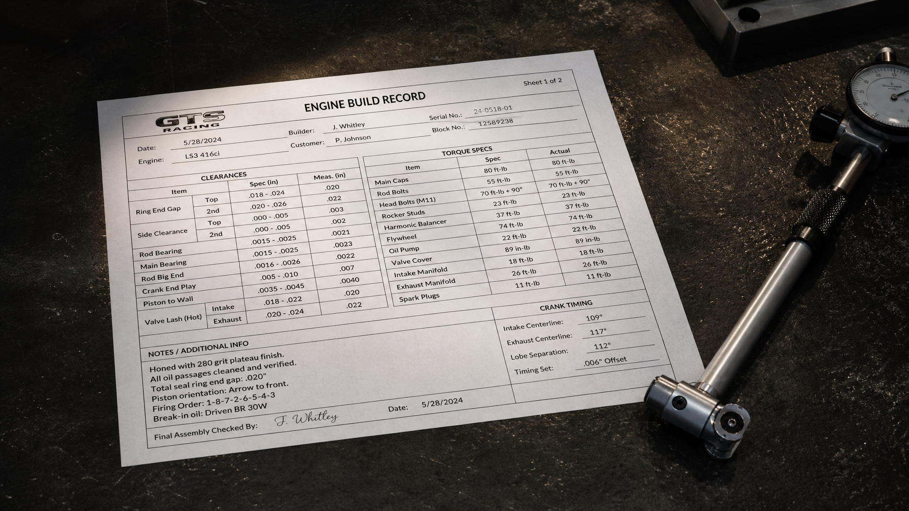 Engine build documentation — Iron Ridge Motorsports