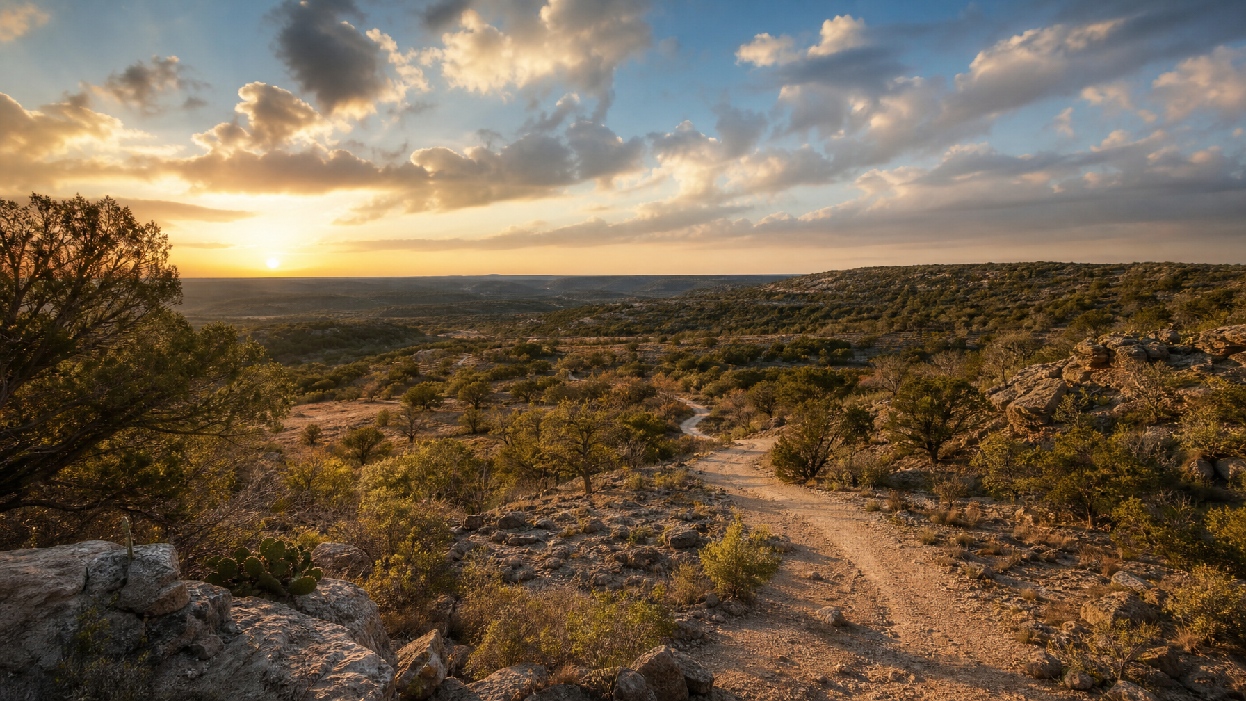 Scenic off-road trail destination park