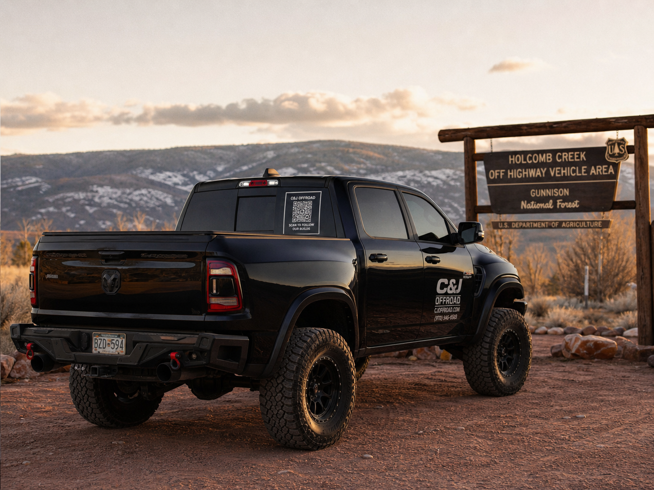 Shop showcase vehicle at metro trail park with QR branding