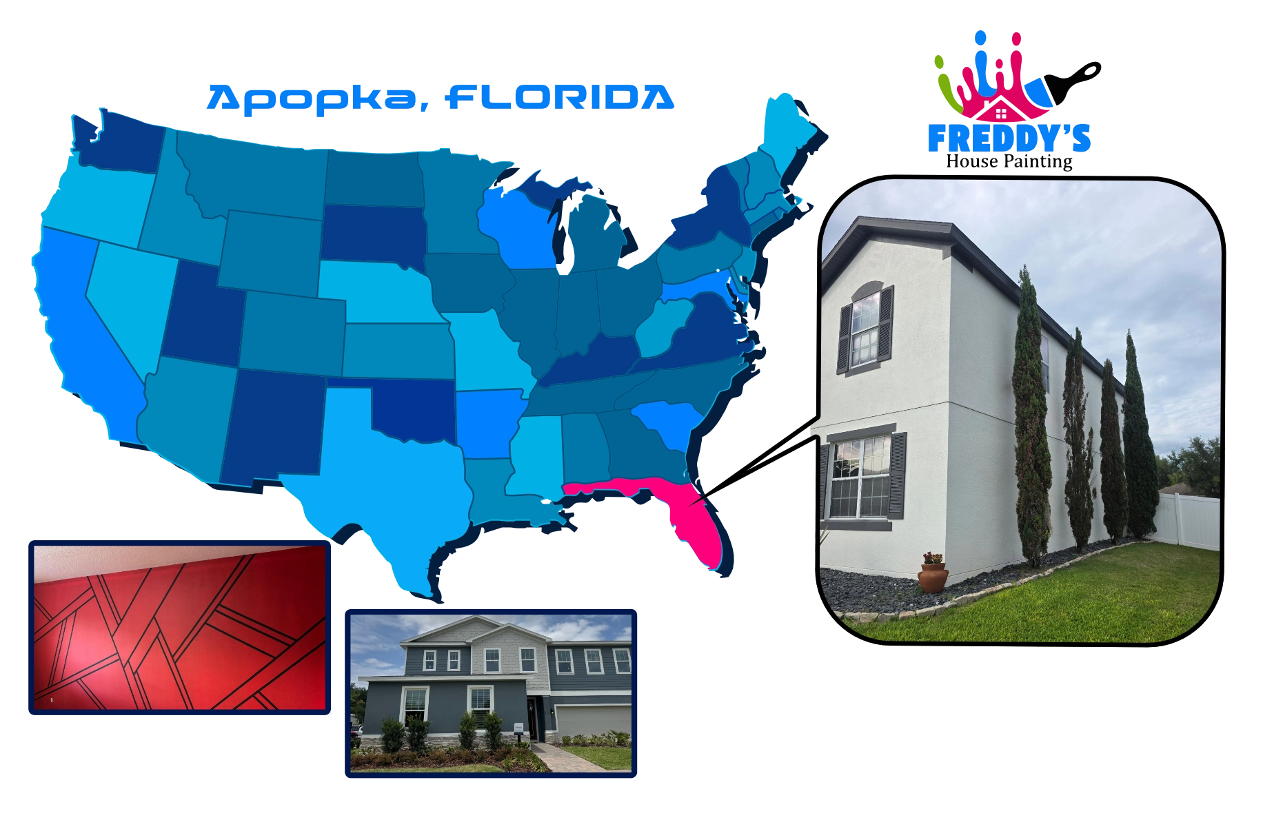 Service area map centered on Apopka, Florida