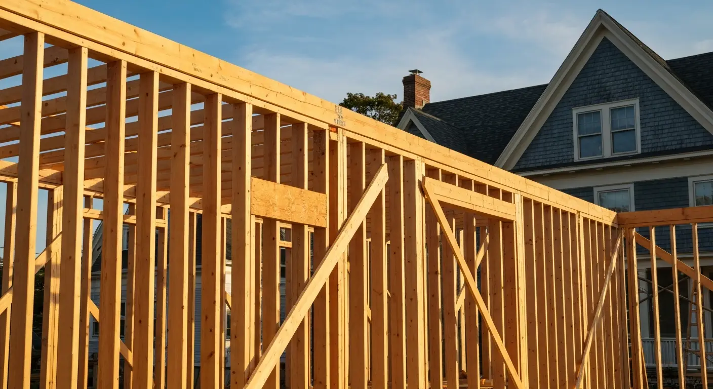 Framing work on residential addition