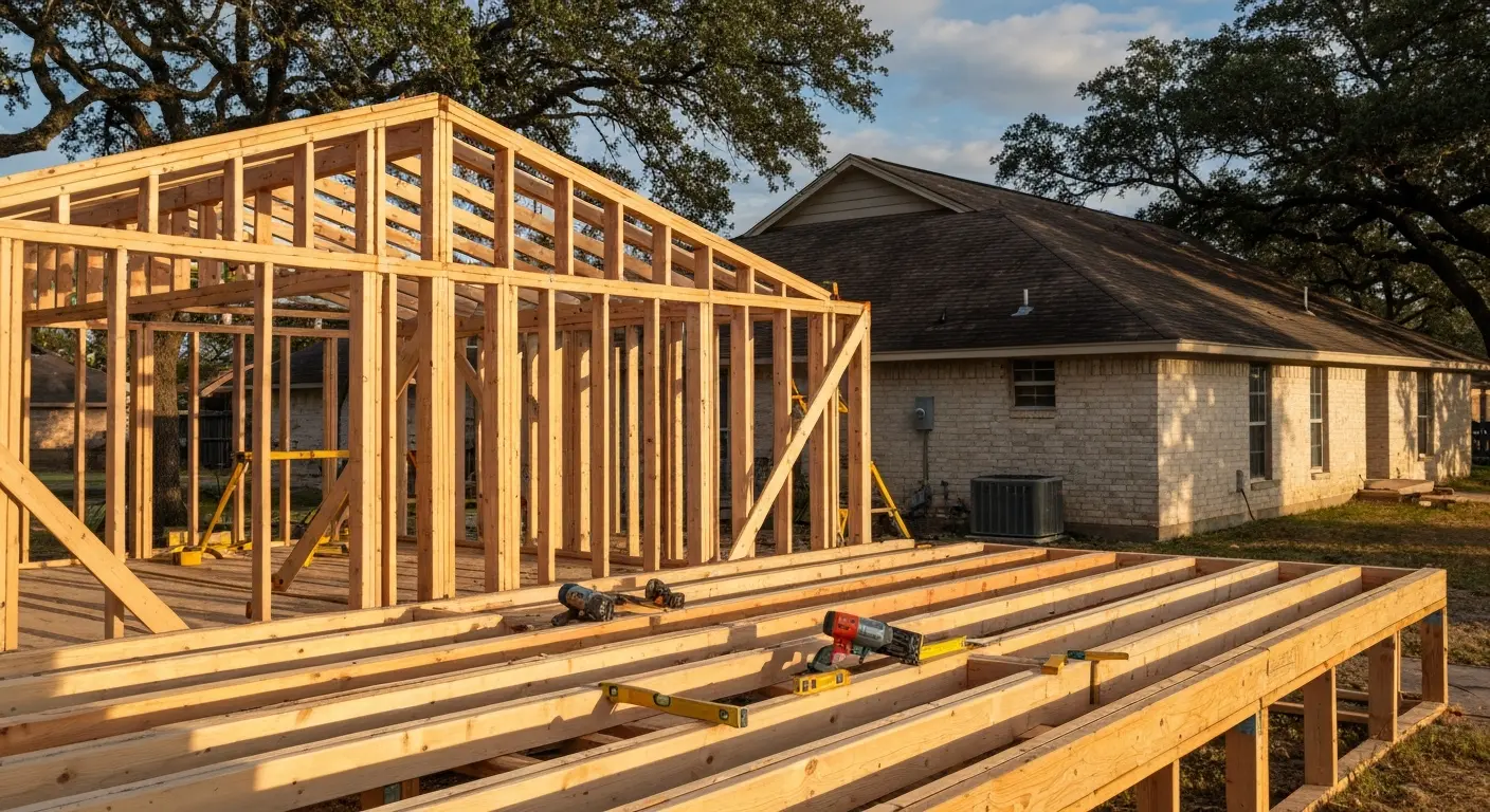 Addition construction near Live Oak