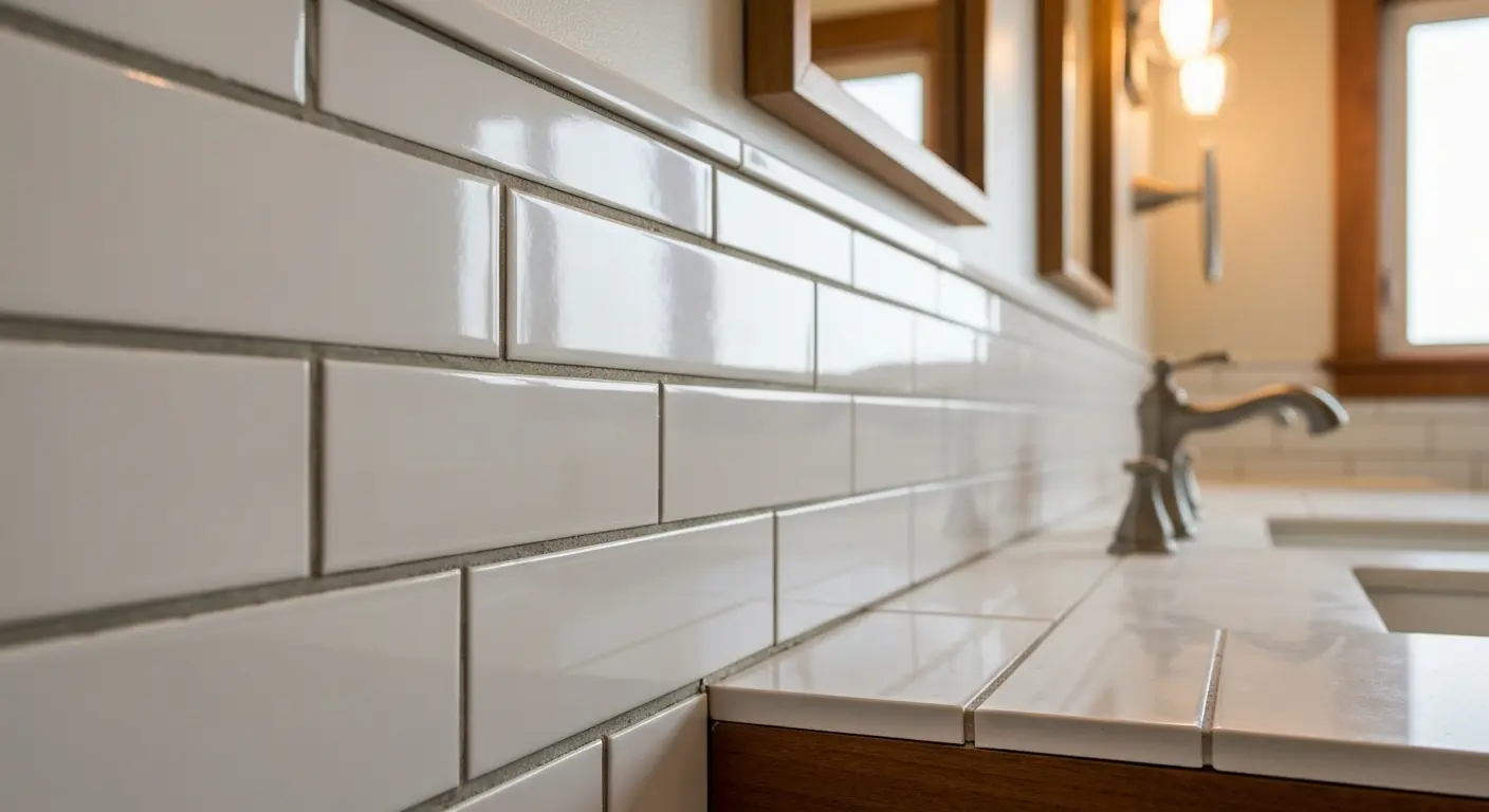 Vanity tile installation