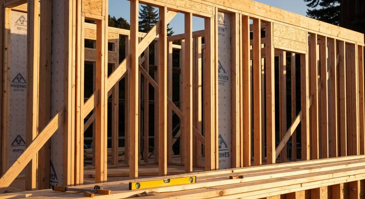 New construction framing in Santa Cruz