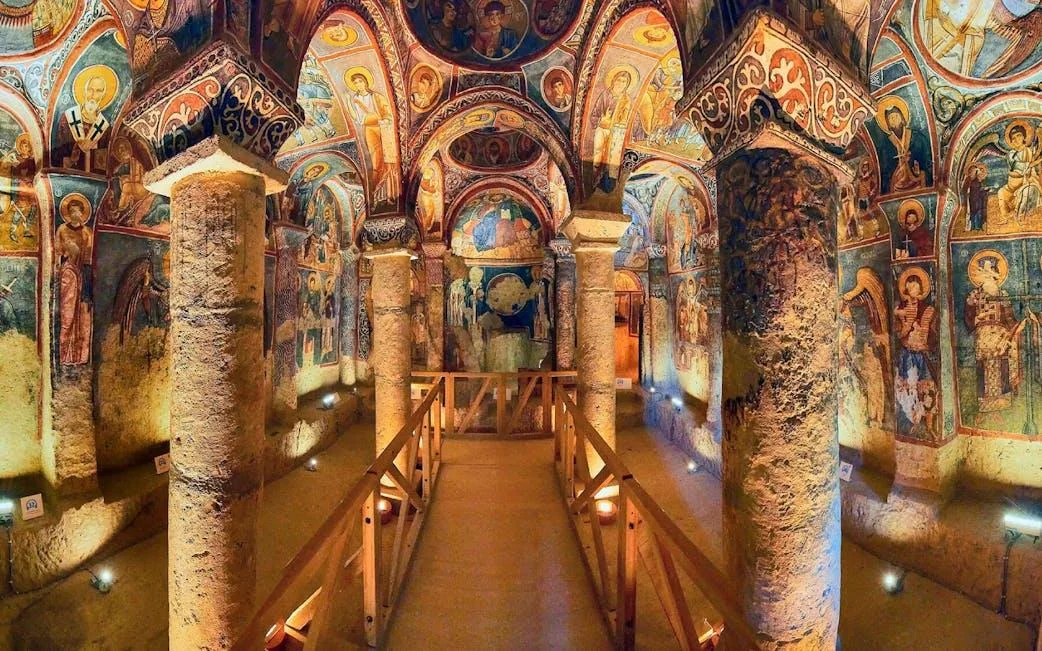 An ancient cave church in Cappadocia