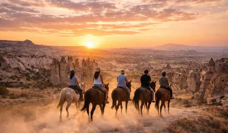 Horseback riding through the Cappadocia landscape