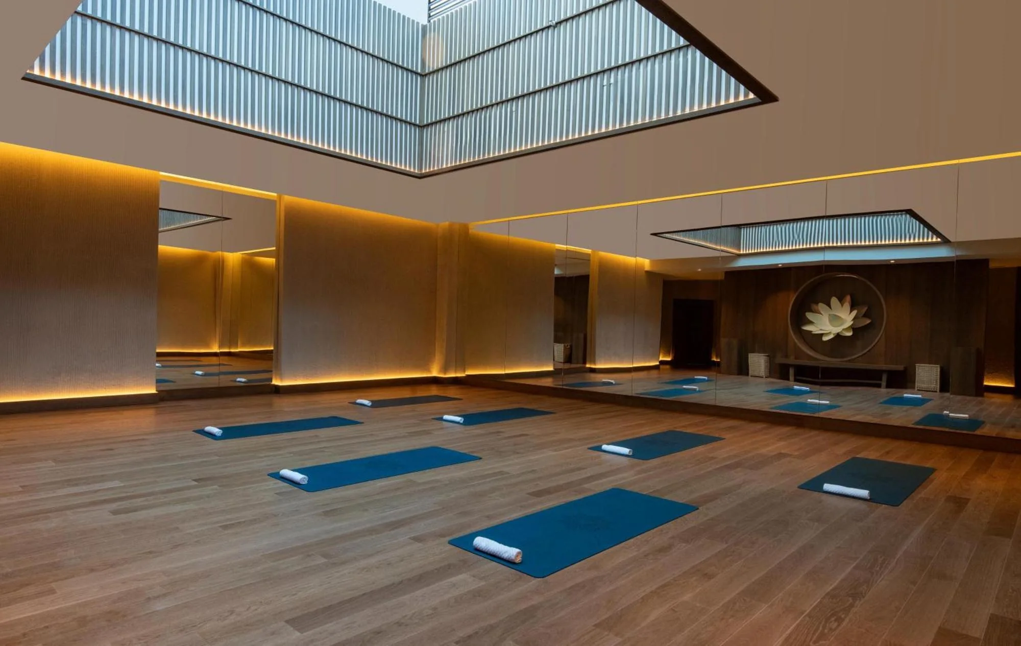 The dedicated yoga studio at the Alden Hotel