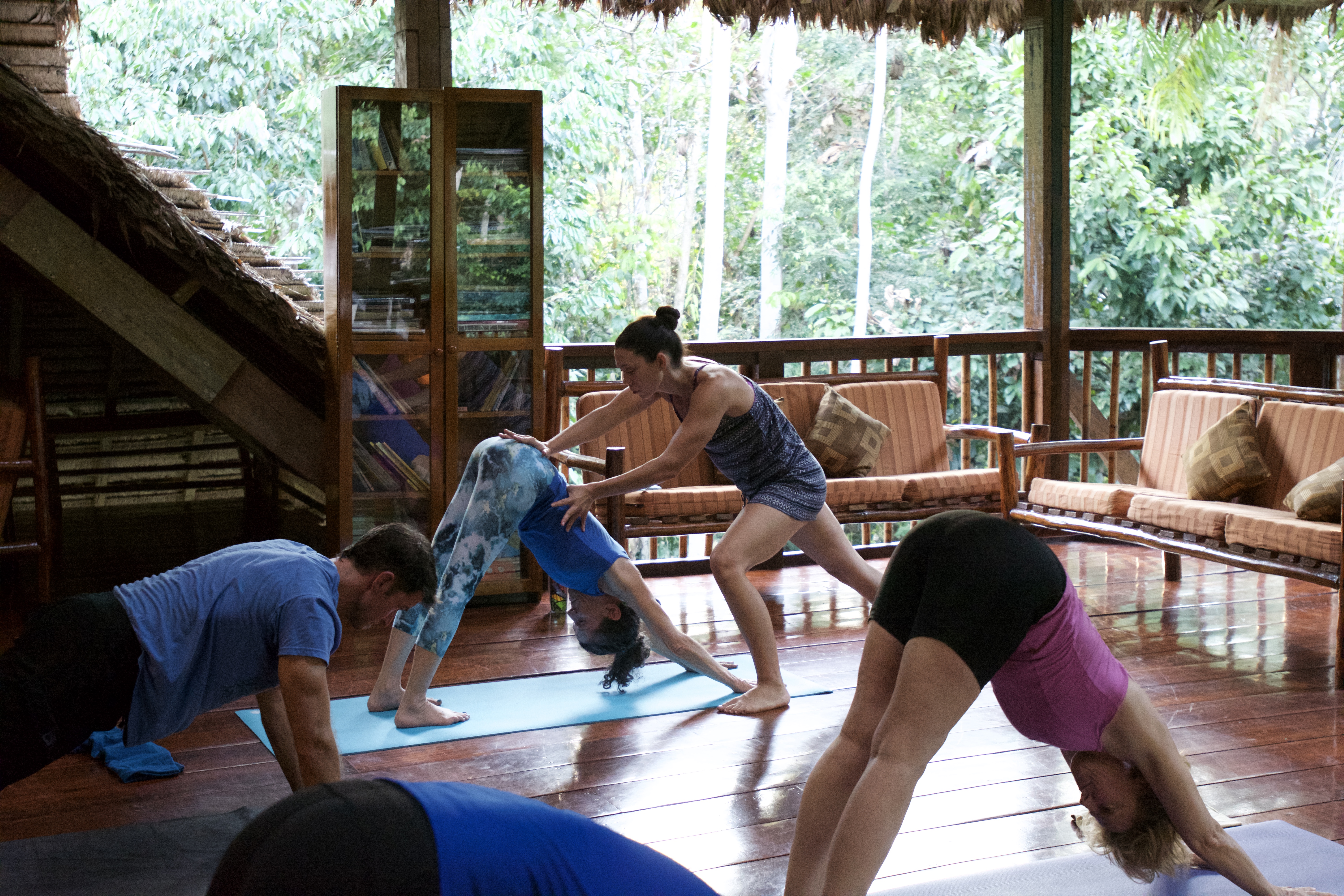 Krista working individually with a student during a previous retreat