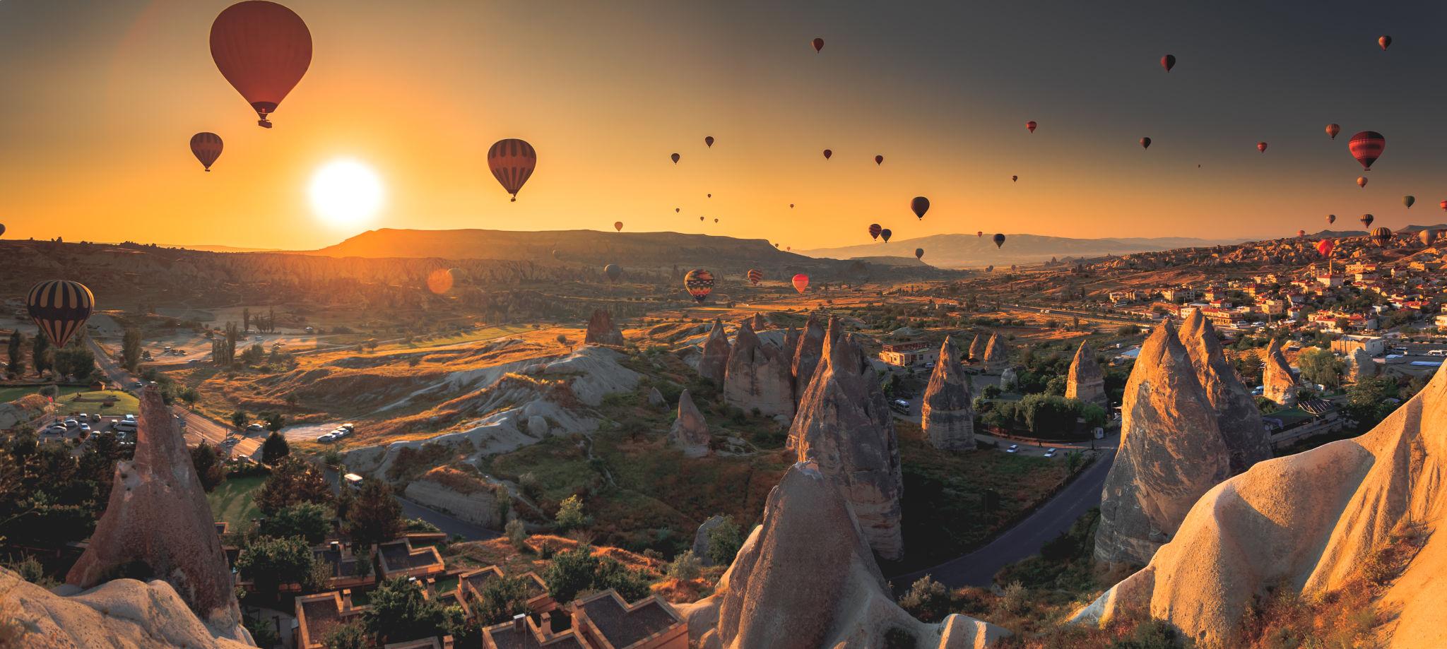 A panoramic view across Cappadocia’s extraordinary landscape