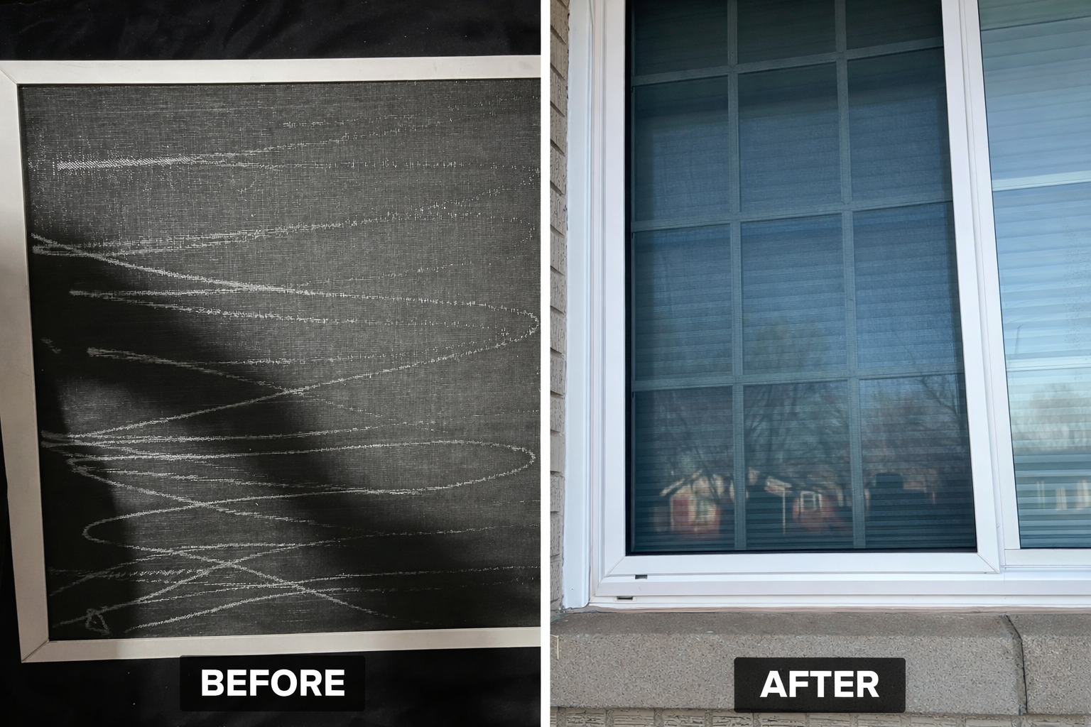 Window screen repair and replacement &mdash; Curb Elite Solutions Oklahoma City