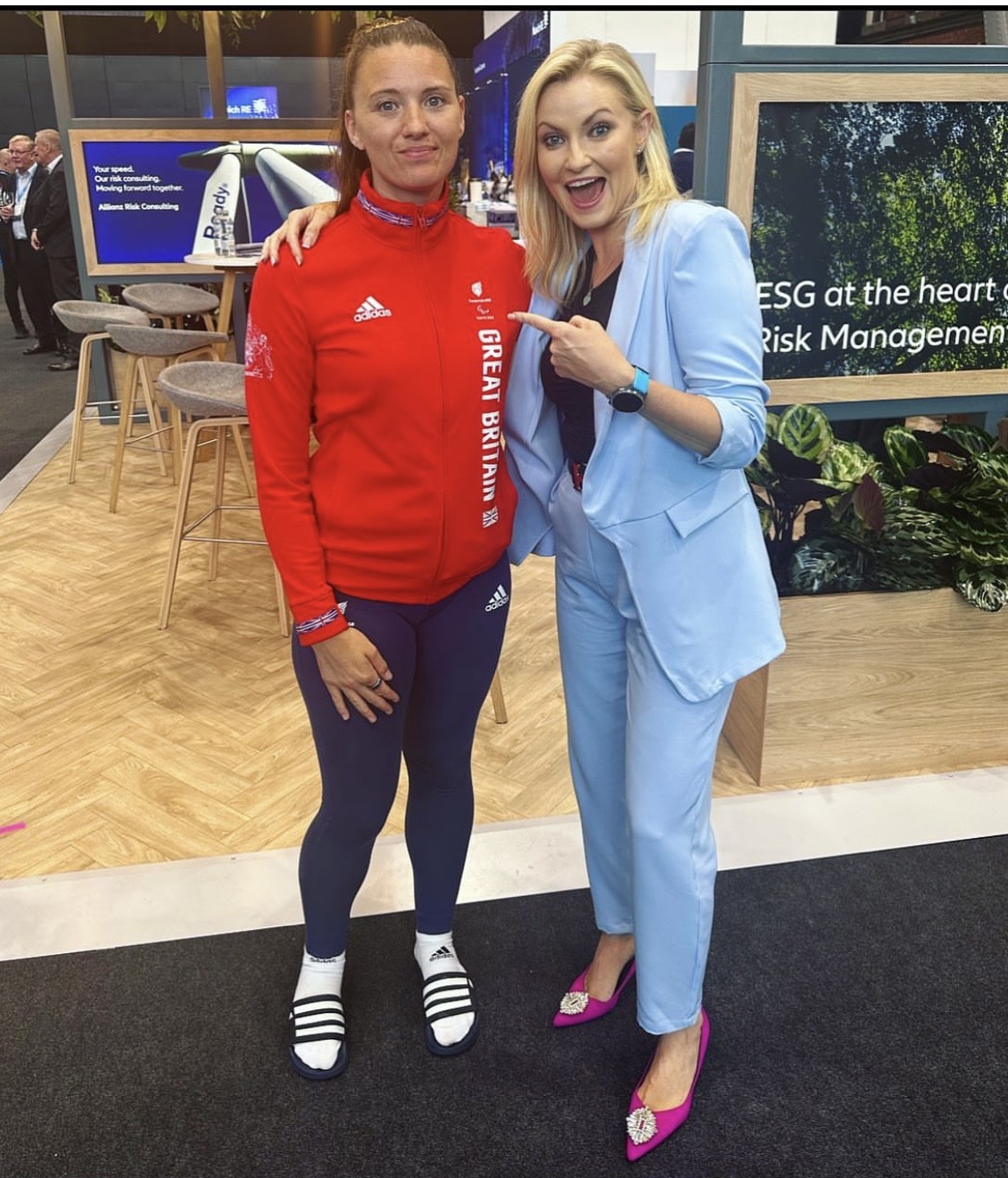 Nikki Dean interviewing a Paralympian