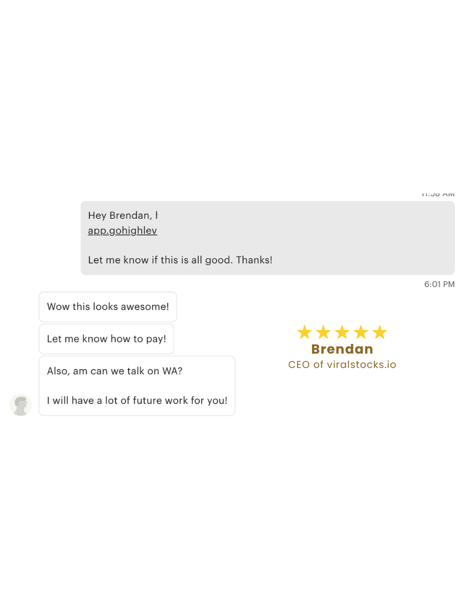 Client testimonial screenshot