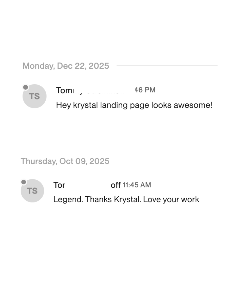 Client testimonial screenshot
