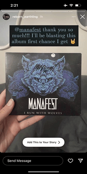 Fan post about the Manafest CD