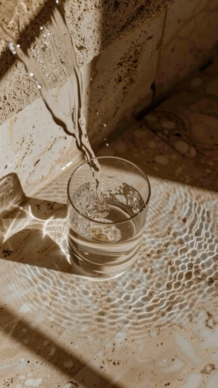 Fresh water being poured into a glass