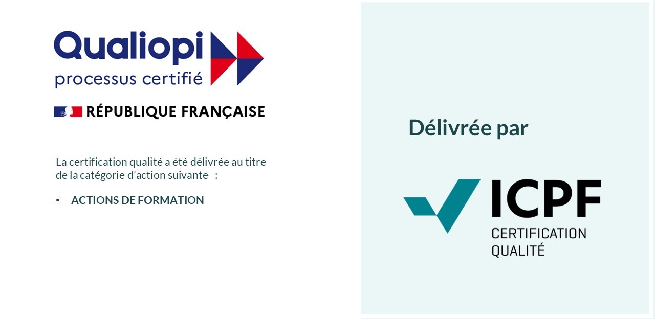 Qualiopi — processus certifié, catégorie Actions de formation, délivrée par ICPF
