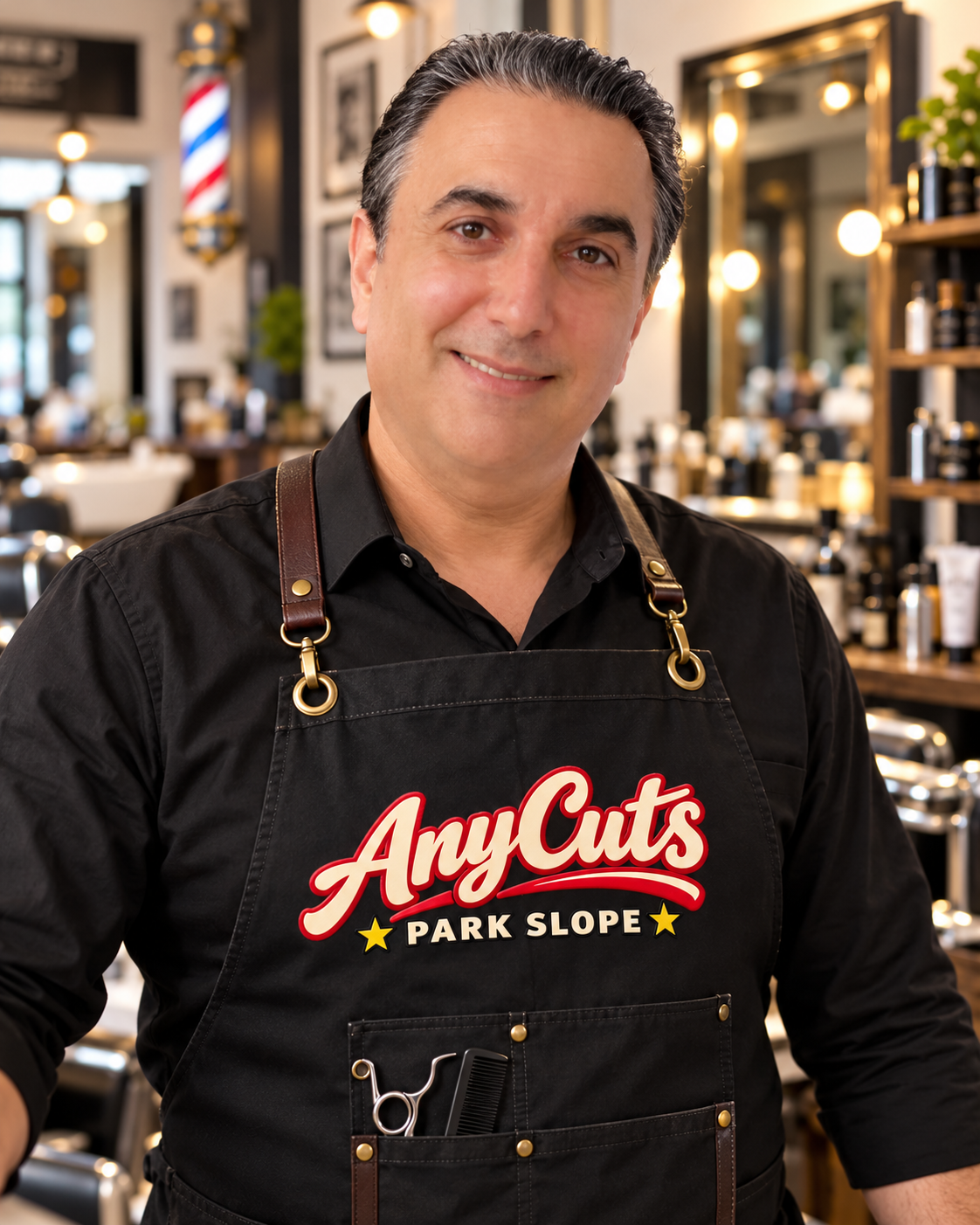 Interior of Any Cuts in Park Slope barbershop in Brooklyn
