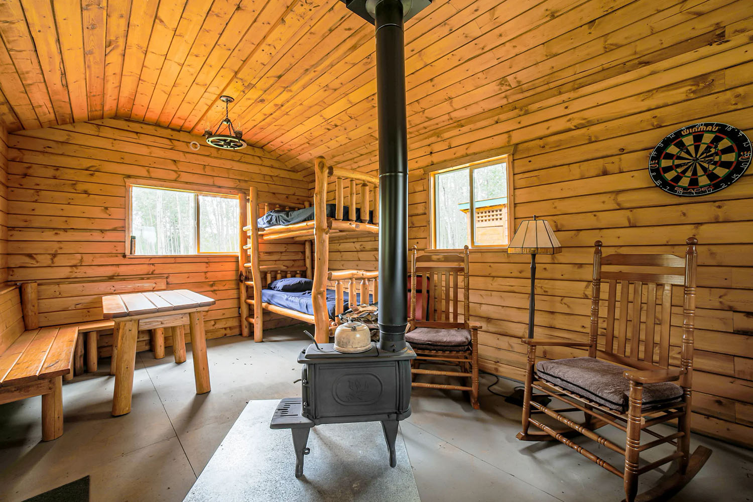 Anglers Inn seen from across an open meadow