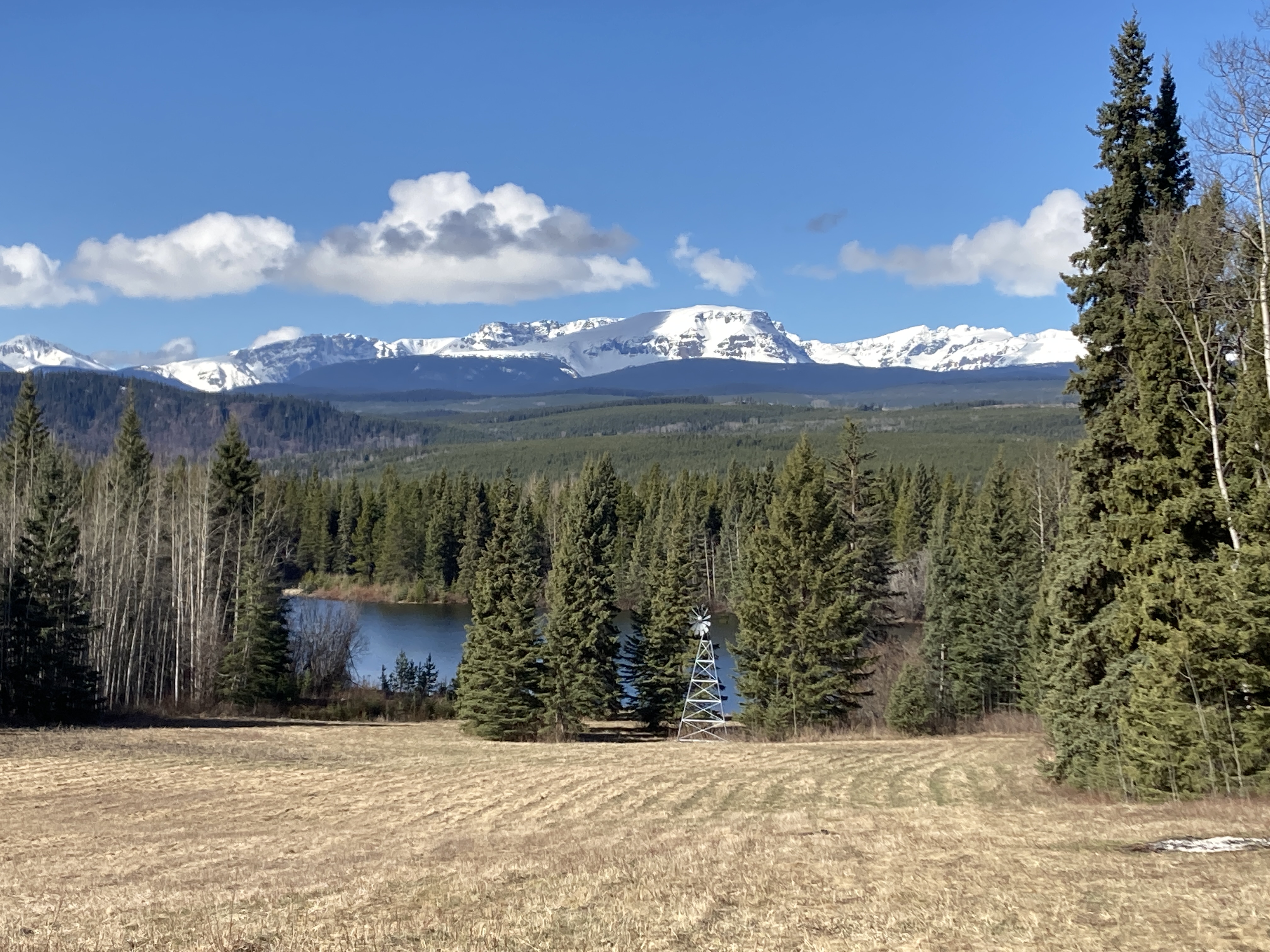 view of mountain and private lake