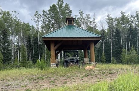 Gazebo near main lodge and garden