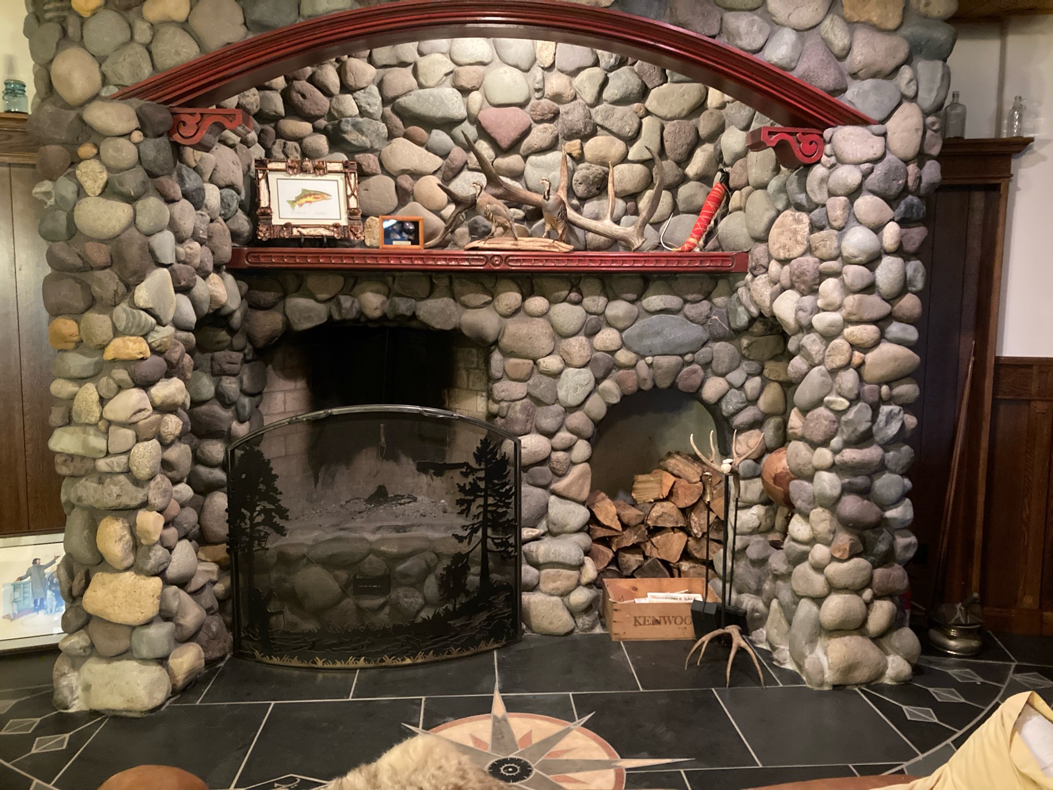 Downstairs wood-burning stove
